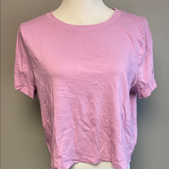 Madewell Tops - Madewell Pink Crop Relaxed Tee
